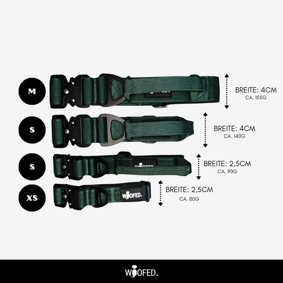 Tactical Halsband • gepolstert + verstellbar • Dark Green
