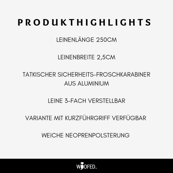 Sicherheits-Hundeleine mit Tactical Karabiner • dreifach verstellbar • dunkelgrün