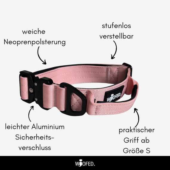 Tactical Halsband • gepolstert + verstellbar • Dusky Rose