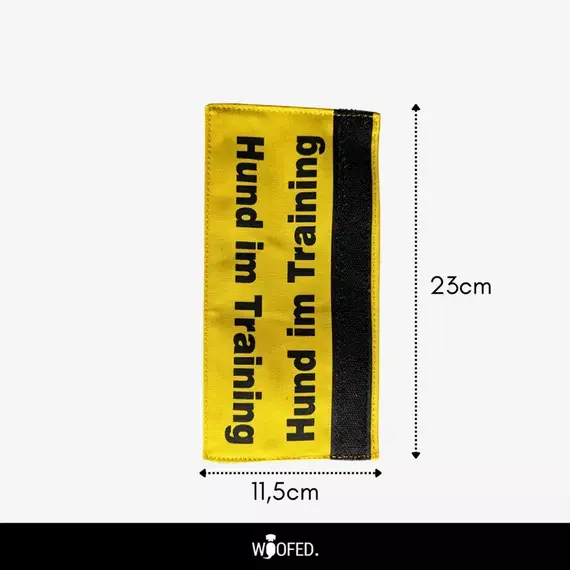 Leinen-Banderole 'Hund im Training' gelb