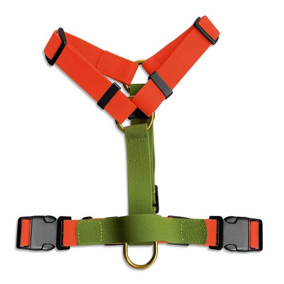 Y-Geschirr Outdoor Flex, verstellbar mit Haltegriff • neonorange | grün