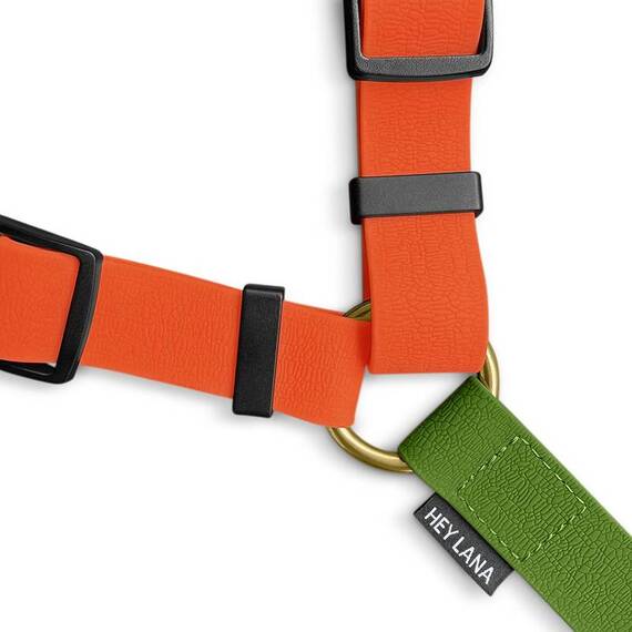 Y-Geschirr Outdoor Flex, verstellbar mit Haltegriff • neonorange | grün