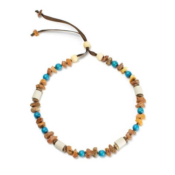 Bernsteinkette für Hunde • azur