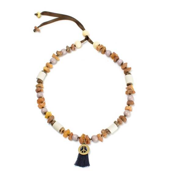 Bernsteinkette für Hunde • hellgrau