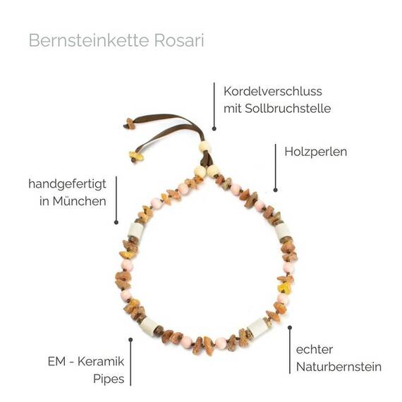 Bernsteinkette für Hunde • türkis