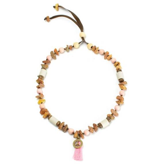 Bernsteinkette für Hunde • pastellrosa