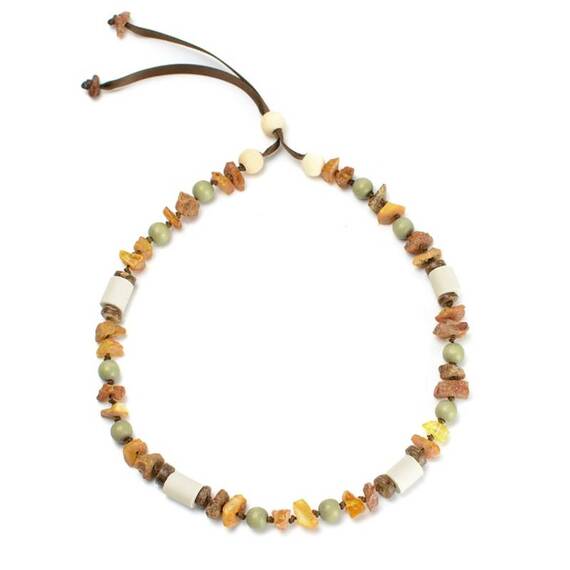 Bernsteinkette für Hunde • pistazie