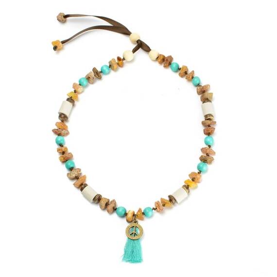 Bernsteinkette für Hunde • türkis