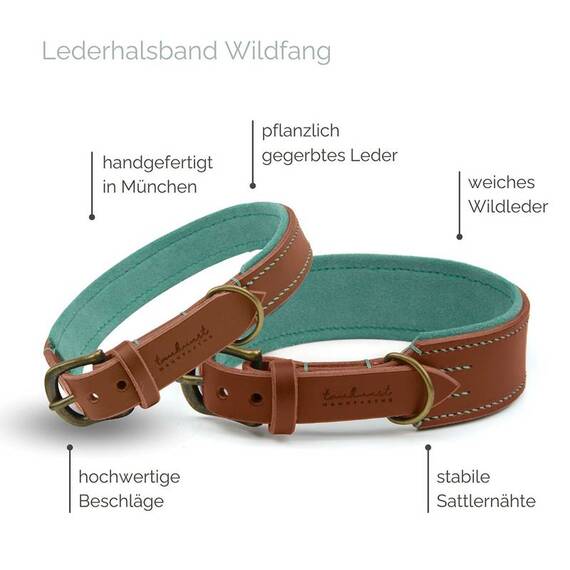 Gepolstertes Halsband • Leder braun