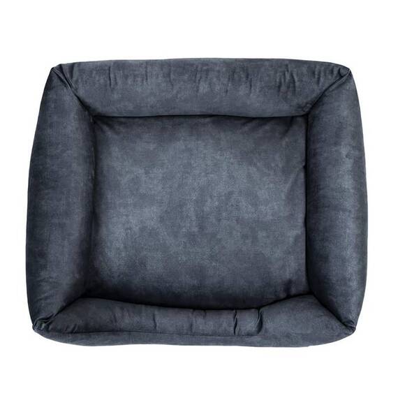 Kratzfestes Hundebett aus rPET • Samt dunkelgrau