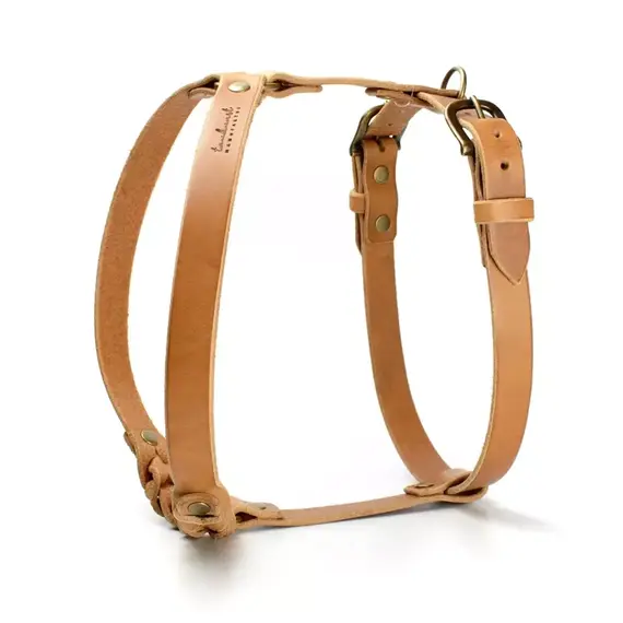 Hundegeschirr Maßanfertigung • Leder cognac