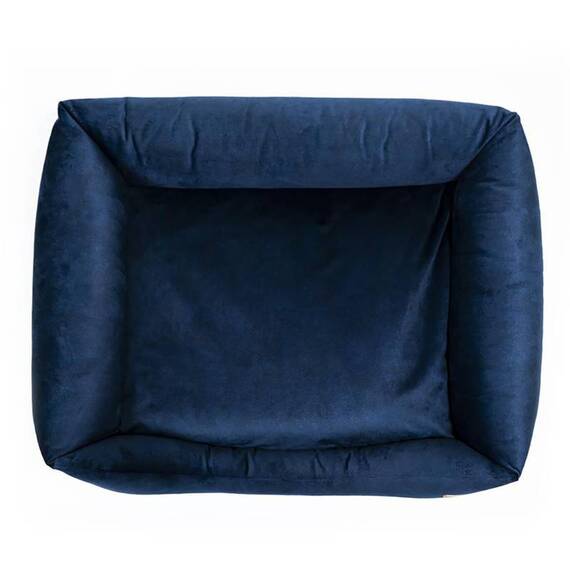 Kratzfestes Hundebett aus rPET • Samt dunkelblau