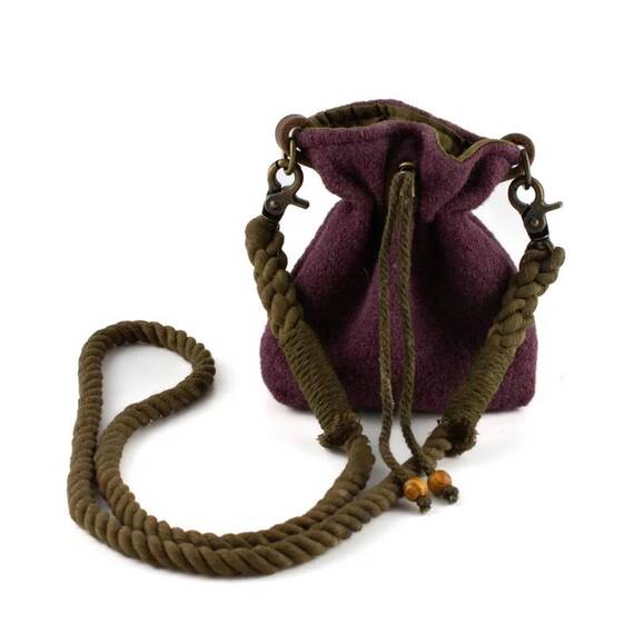 Leckerlibeutel • Loden und Baumwolle • aubergine