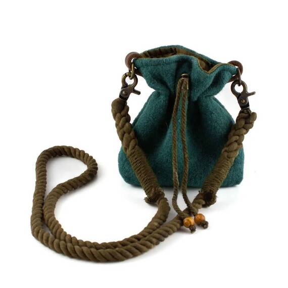 Leckerlibeutel • Loden und Baumwolle • petrol