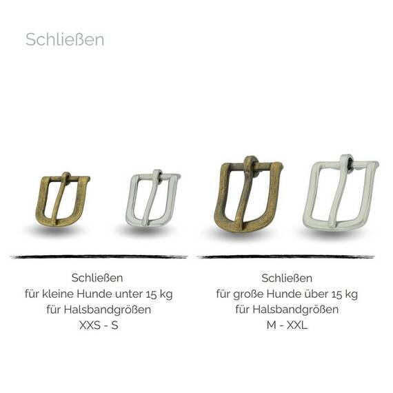 Verstellbares Halsband mit Sattlernaht • Leder schwarz