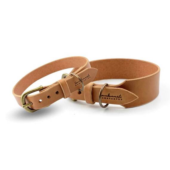 Verstellbares Halsband • Leder cognac