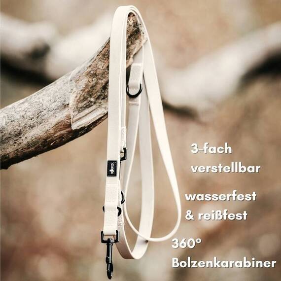 Wasserfeste Hundeleine, verstellbar • WOOFLEX® Classic Desert Sand