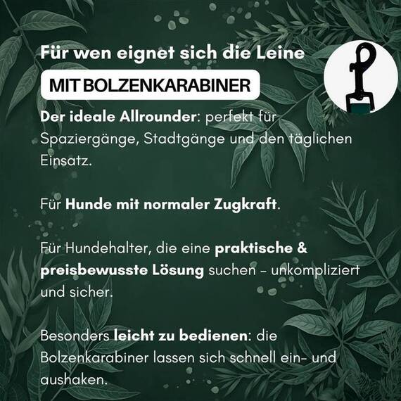 Wasserfeste Hundeleine, verstellbar • WOOFLEX® Classic Hunting Green