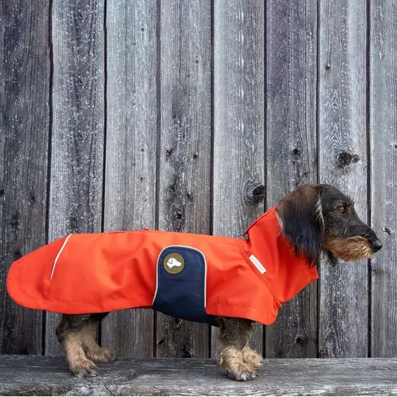 Regenmantel für Dackel, orange • Theo & Emma 'Cooper'