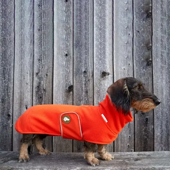 Dackel-Pullover, Fleece orange • Theo & Emma 'Henry'