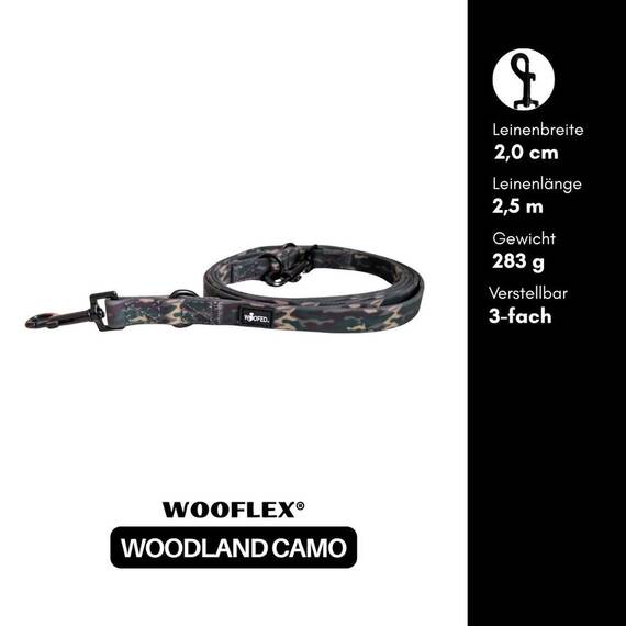 Wasserfeste Hundeleine, verstellbar • WOOFLEX® Classic Woodland Camo