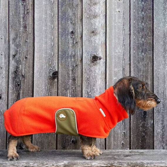 Dackel-Pullover, Fleece orange • Theo & Emma 'Henry'