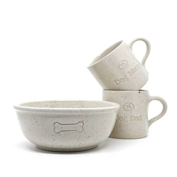 Keramik-Hundenapf ‘Bowl Dots Sand‘