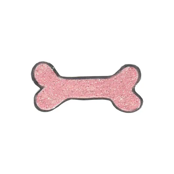 Hundehalsband-Anhaenger ☆ Charm Glitzerknochen rosa