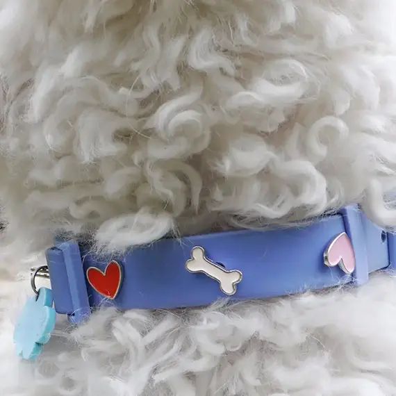 Hundehalsband-Anhänger ☆ Charm Glitzerherz pink