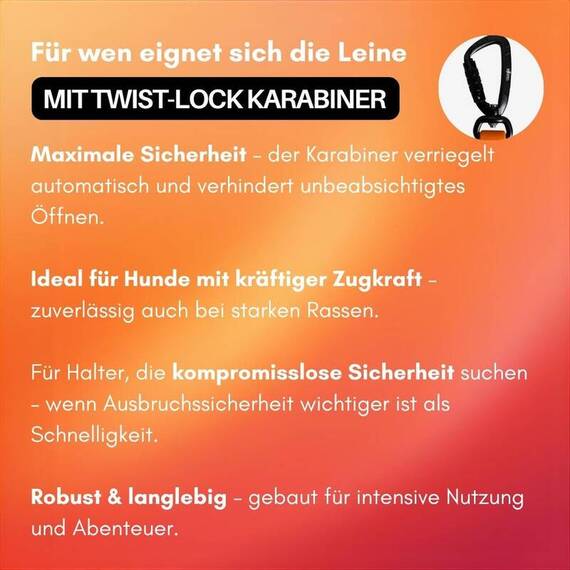 Wasserfeste Hundeleine, verstellbar • WOOFLEX® Pro Sunset Orange