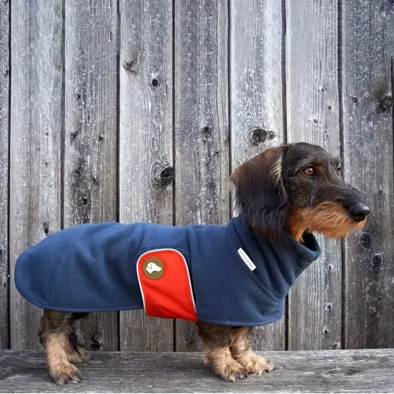 Dackel-Pullover, Fleece dunkelblau • Theo & Emma 'Henry'