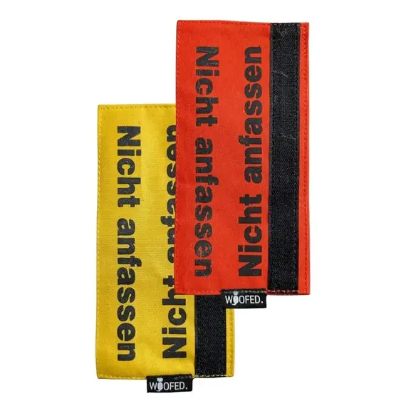 Leinen-Banderole 'Nicht anfassen' orange