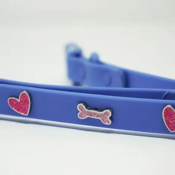 Hundehalsband-Anhaenger ☆ Charm Glitzerknochen rosa
