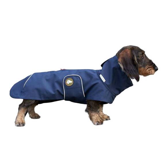 Regenmantel für Dackel, dunkelblau • Theo & Emma 'Cooper'