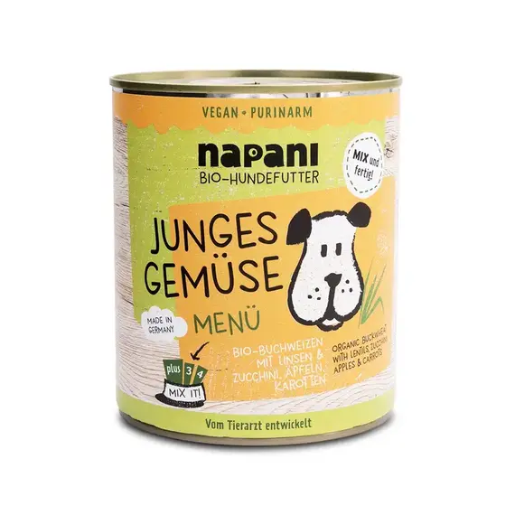Veganes Nassfutter für Hunde Menü „Junges Gemüse“