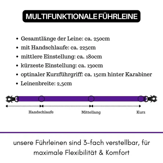 Sicherheits-Hundeleine • 250 cm • Velvet Purple