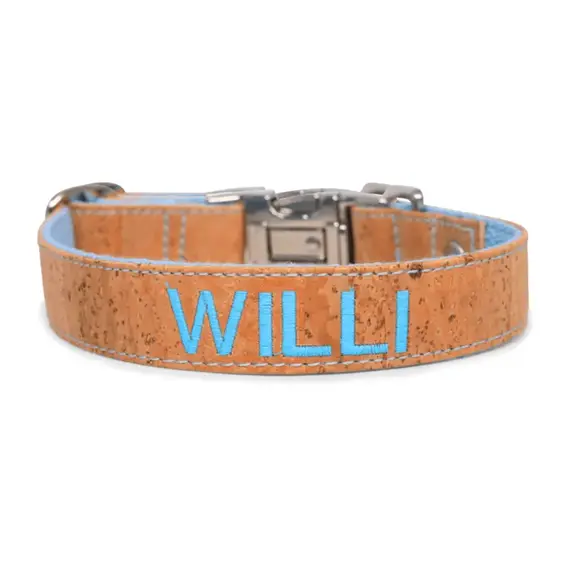 Hundehalsband ‘Cork Meets Cotton‘ • himmelblau