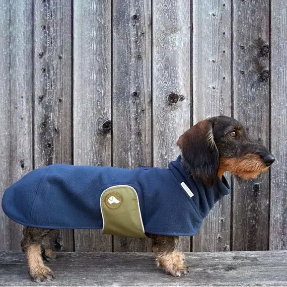 Dackel-Pullover, Fleece dunkelblau • Theo & Emma 'Henry'