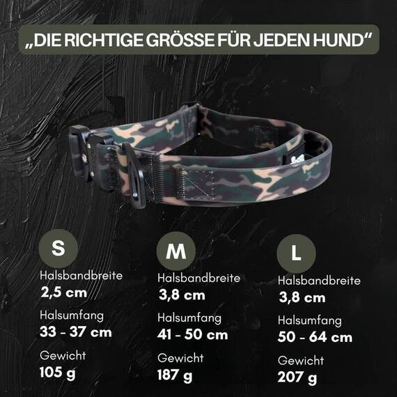 Wasserfestes Hundehalsband mit Griff • WOOFLEX® Tactical Woodland Camo