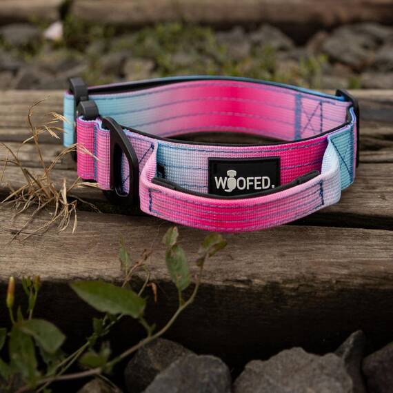 Tactical Halsband • gepolstert + verstellbar • Pink Blue Sky