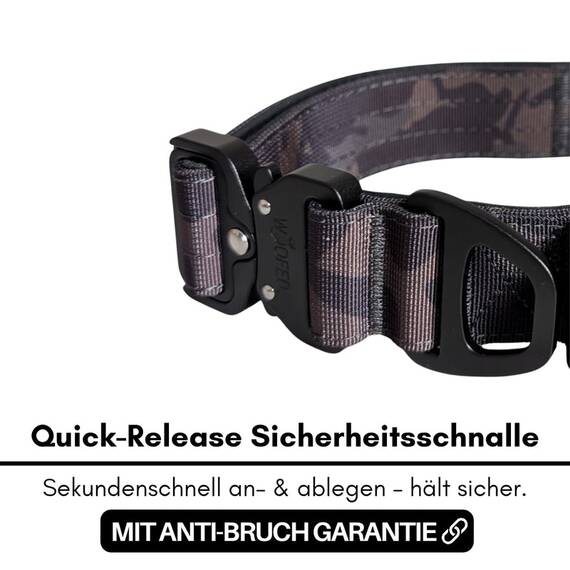 Tactical Halsband • gepolstert + verstellbar • Black Camo