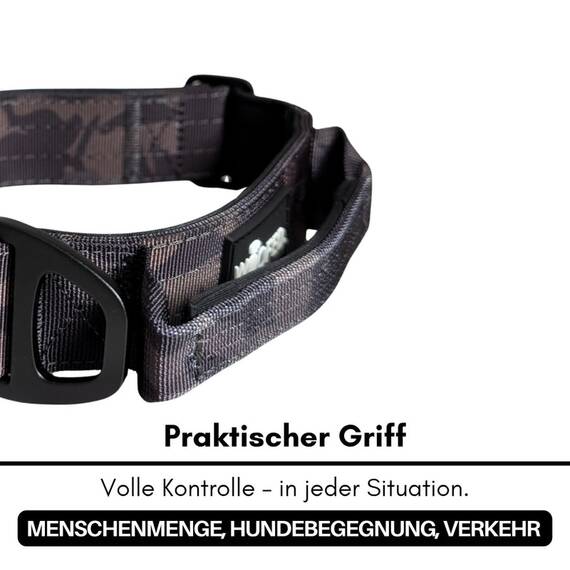 Tactical Halsband • gepolstert + verstellbar • Black Camo