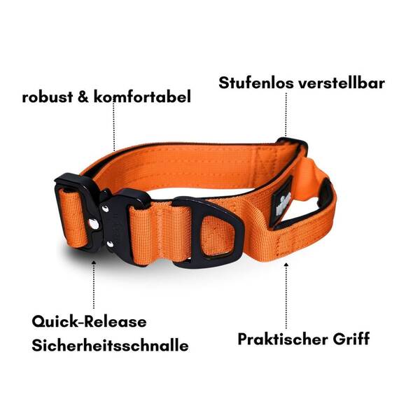 Tactical Halsband • gepolstert + verstellbar • Safety Orange