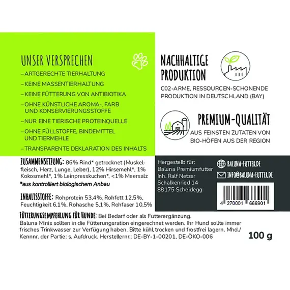 Trainingsleckerli Bio-Rind • BALUNA