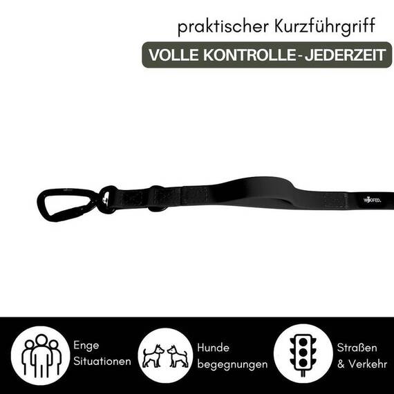Wasserfeste Hundeleine, verstellbar • WOOFLEX® Pro Phantom Black