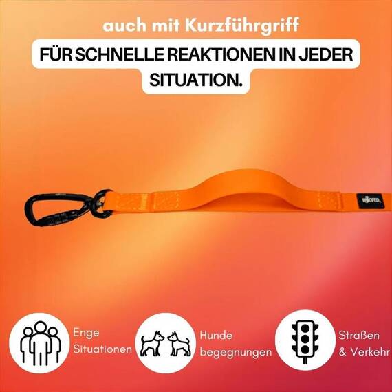 Schleppleine 5m / 7,5m • WOOFLEX® Sunset Orange