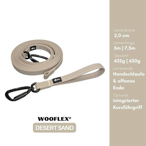 Schleppleine 5m / 7,5m • WOOFLEX® Desert Sand