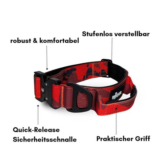 Tactical Halsband • gepolstert + verstellbar • Red Camo