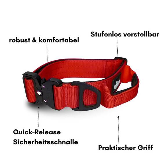 Tactical Halsband • gepolstert + verstellbar • Rosso Red
