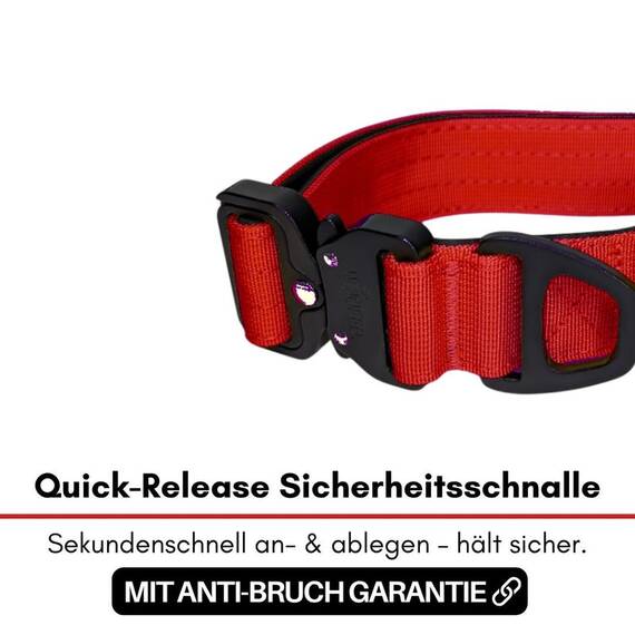Tactical Halsband • gepolstert + verstellbar • Rosso Red